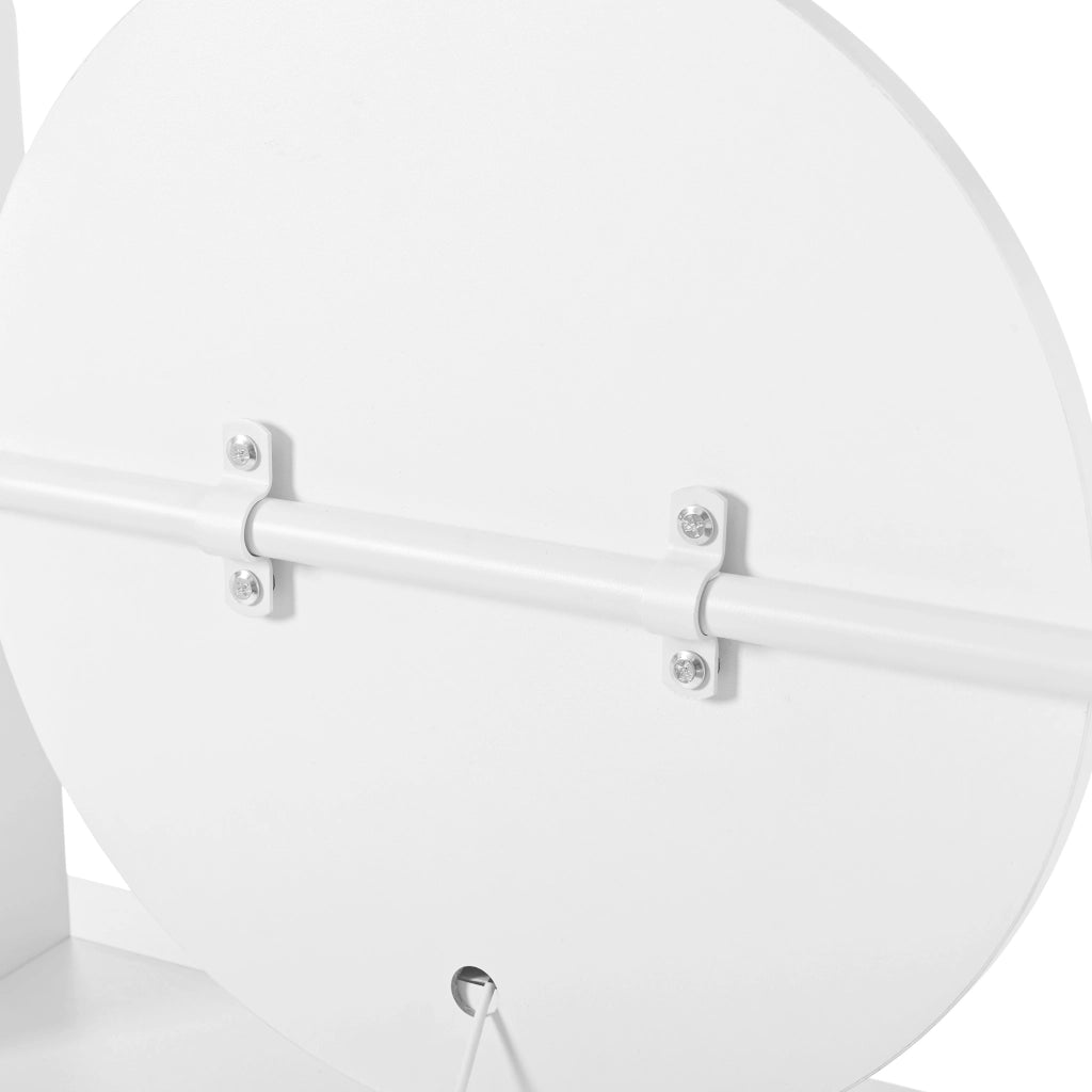 Toeletta con 4 cassetti; specchio LED e sgabello per camera da letto in truciolare bianco