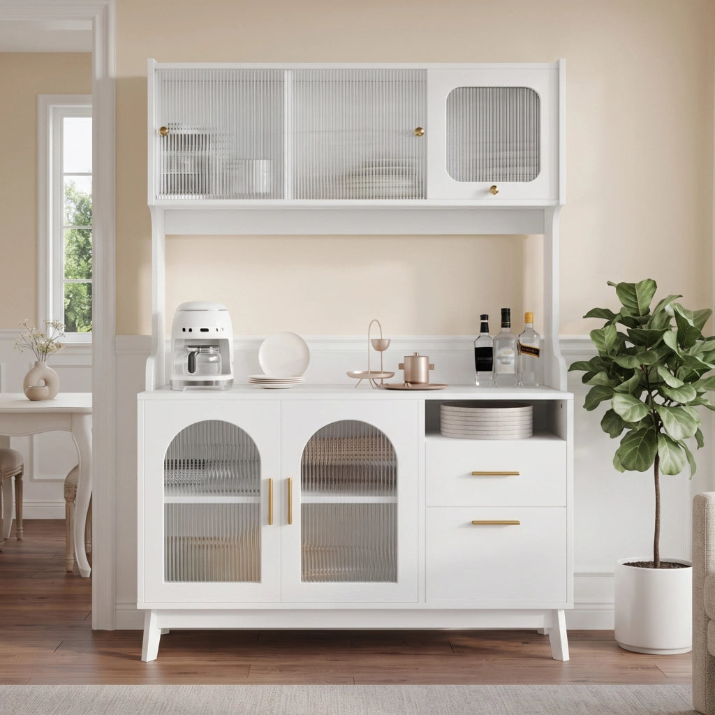 MADIA Alta 120x40x178 cm Bianco in pannello di legno con prese e USB