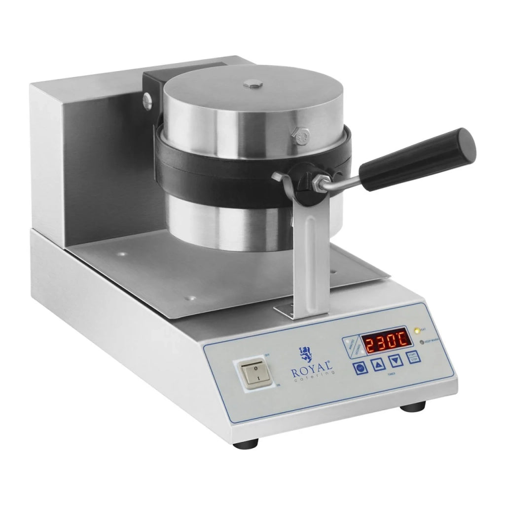 Macchina per waffle rotante a LED 1300 watt acciaio inox e acciaio fuso 14_0001839
