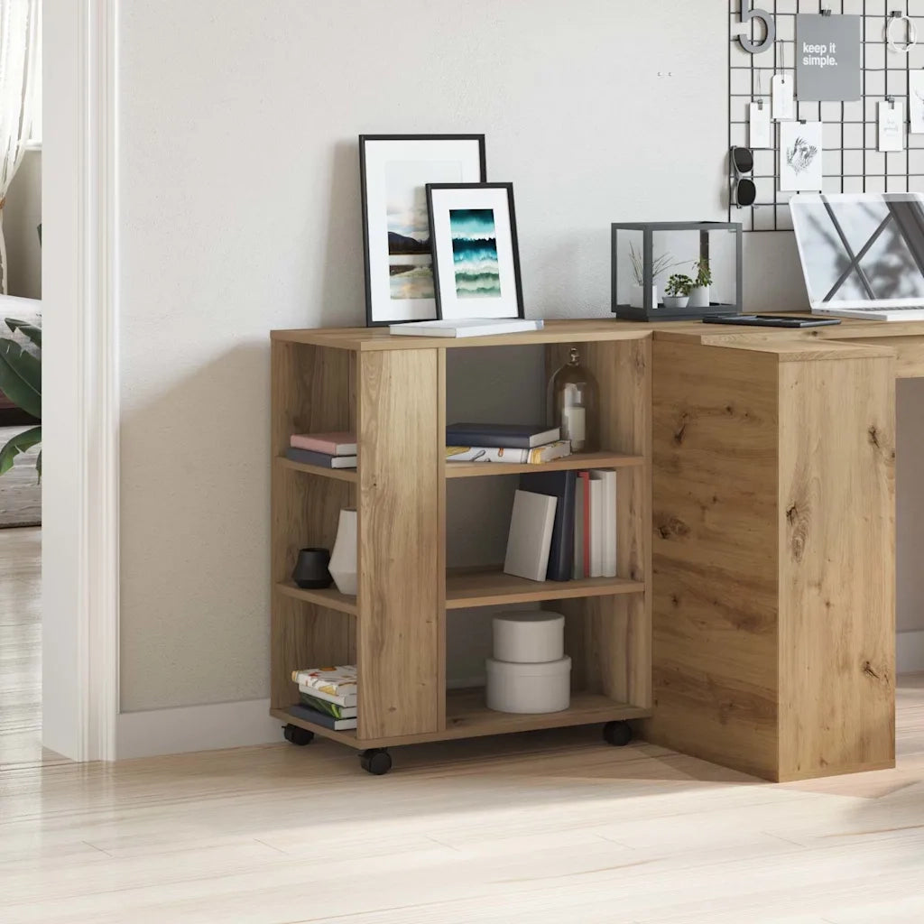 vidaXL Armadietto con Ruote Rovere Artigianale 60x35x75 cm Truciolato