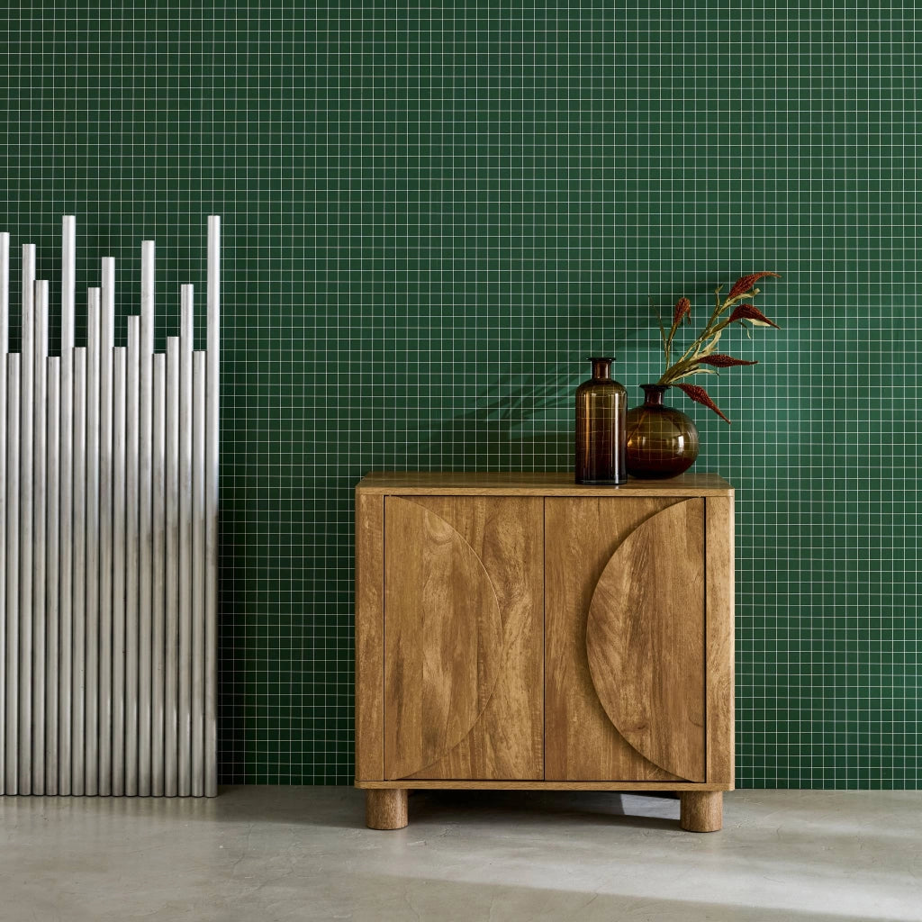 Credenza esotica effetto legno di mango 2 ante, 80cm, effetto legno