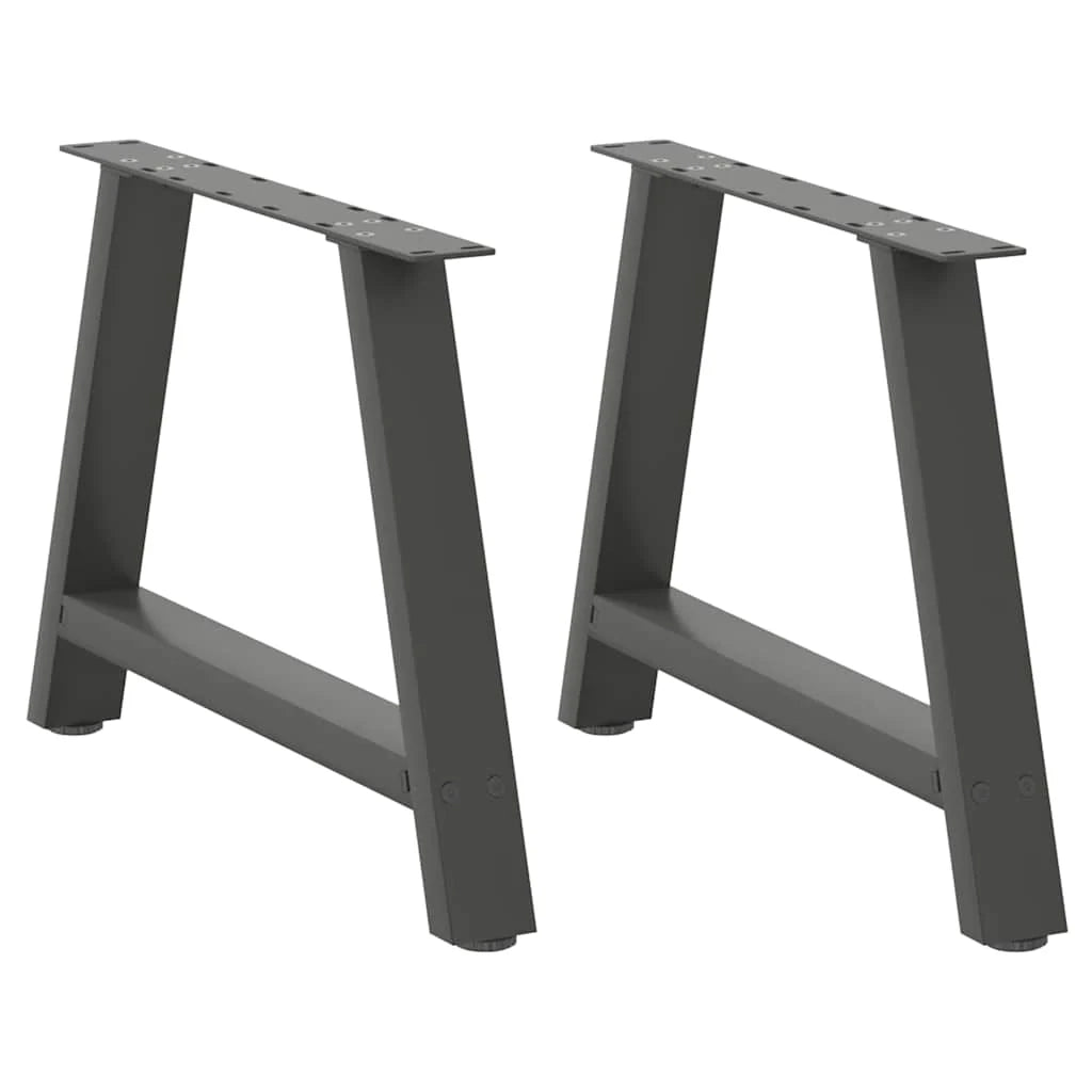 Set di 2 gambe per tavolino da caffè a forma di A 70 x 42 x 43 cm con piedini regolabili design moderno acciaio antracite 02_0057121