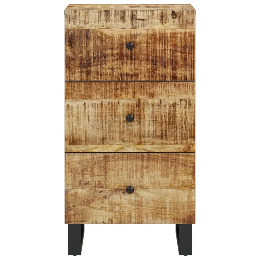 Credenza con 3 Cassetti 40x33,5x75 cm Legno Massello di Mango