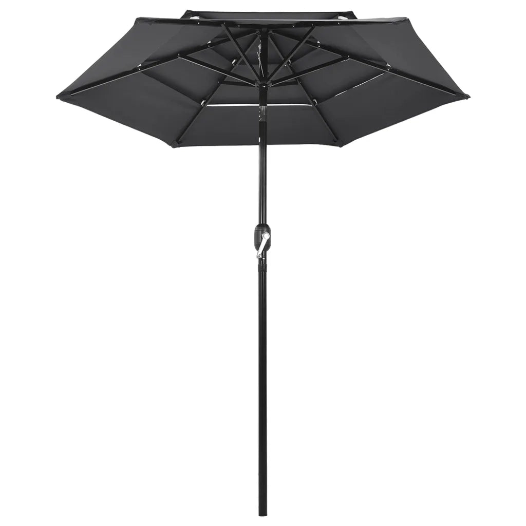 Ombrellone a 3 Livelli con Palo in Alluminio Antracite 2 m 313854