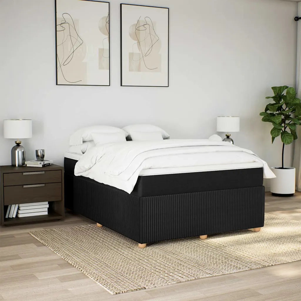 Giroletto a Molle con Materasso Nero 140x190 cm in Tessuto