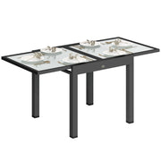 Tavolo da giardino estensibile da esterno Tavolo buffet estesibile impermeabile 160 cm × 80 cm × 75 cm nero