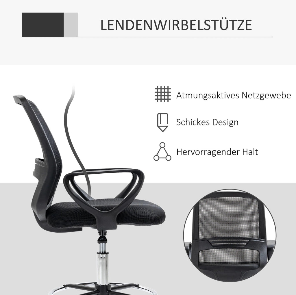 Sedia da ufficio ergonomica regolabile con poggiapiedi