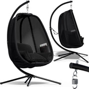 ® Sedia a Dondolo da Esterno ed Interno con Telaio 2 Tasche Laterali con Cuscino Poltrona Sospesa XXL con Capacità 150 kg Stabile Resistente