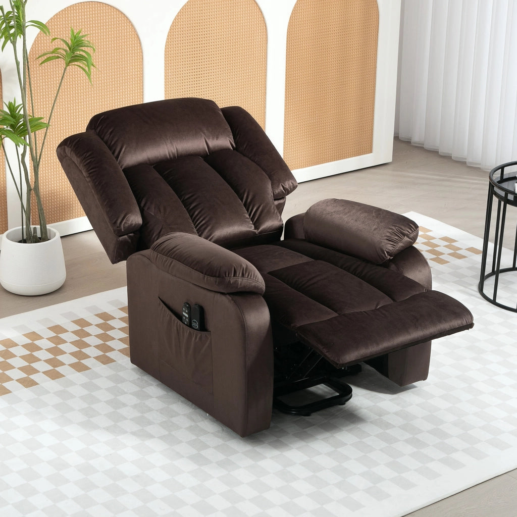 POLTRONA RELAX ELETTRICA 88x95x106 cm Marrone con massaggio e riscaldamento