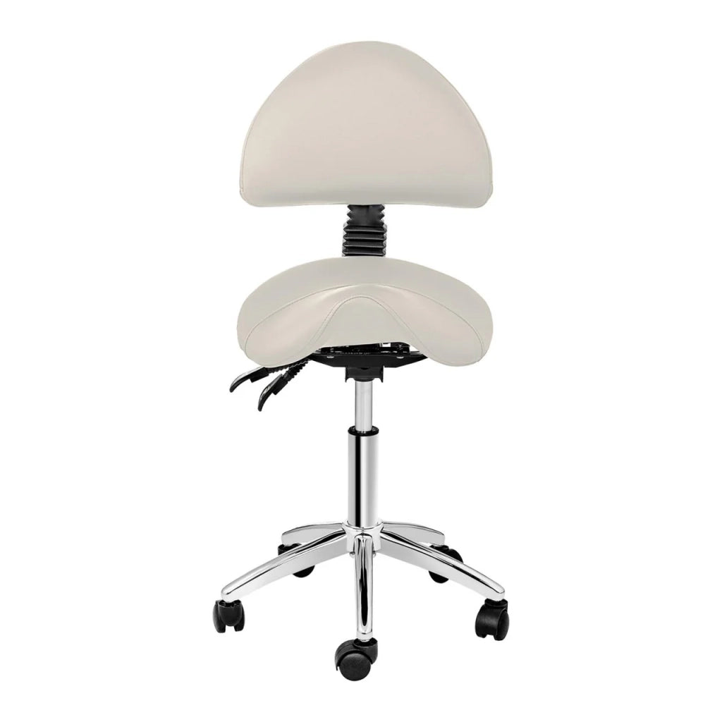 Sgabello da sella con schienale beige 14_0003498