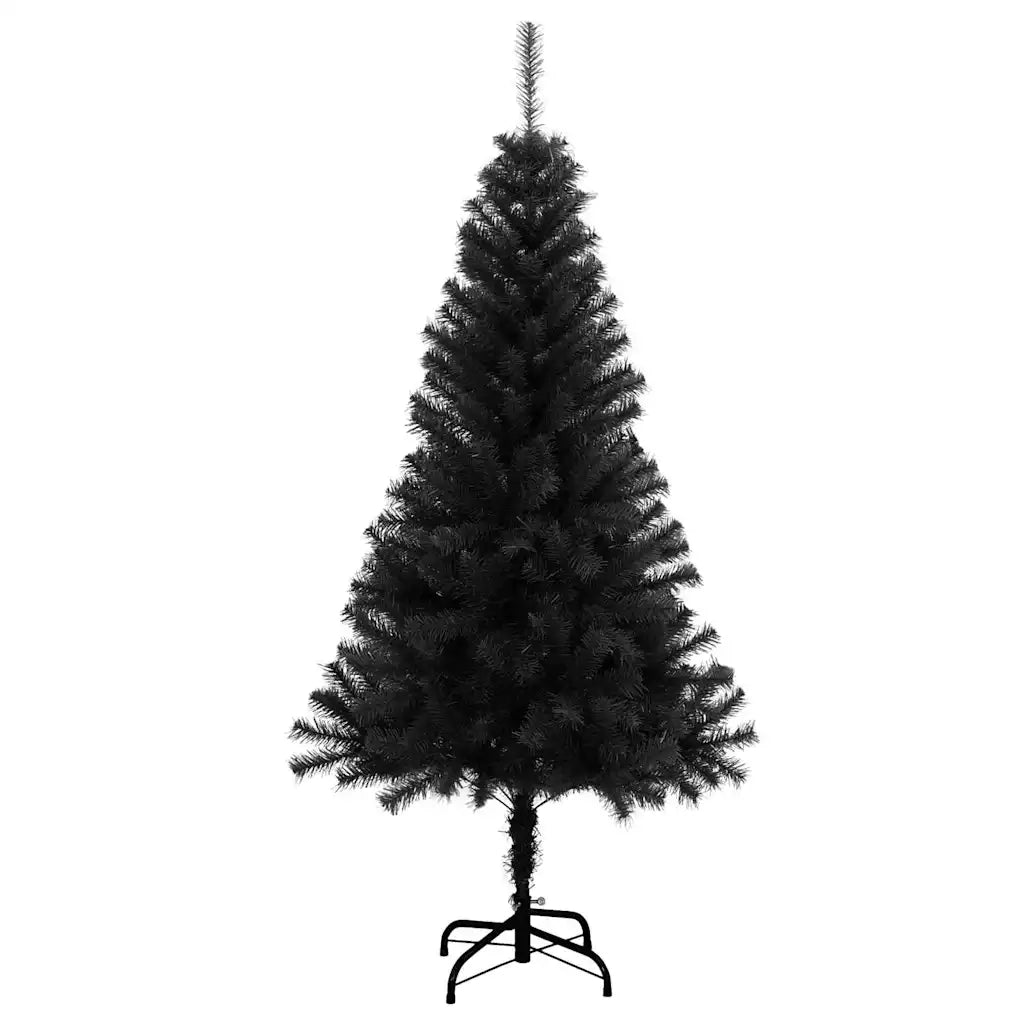 Albero di Natale con 150 LED con supporto Nero 120 cm PVC
