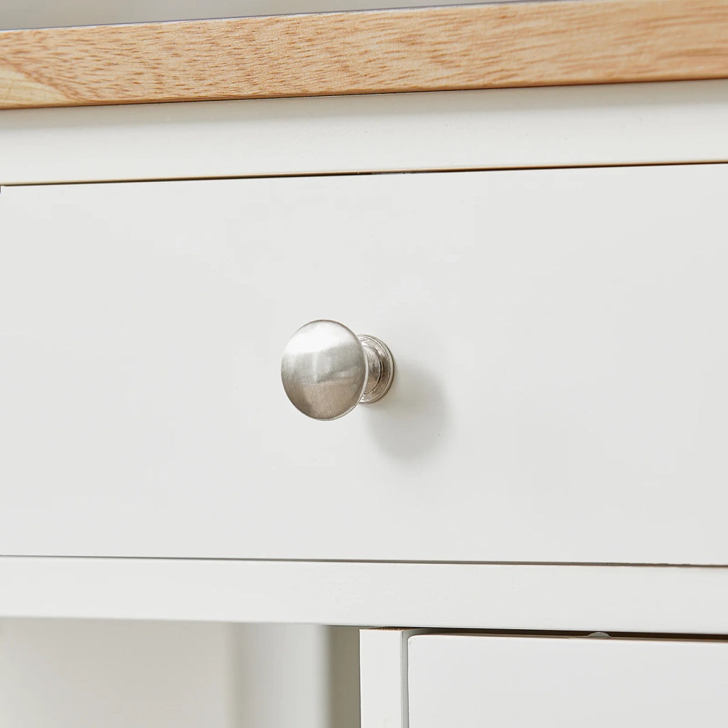 Carrello di servizio, Credenza in legno, mobile cucina, bianco, FKW46-WN