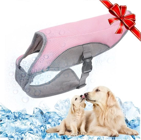 Vestito di raffreddamento per cani - Giacca estiva comoda e regolabile con strisce riflettenti - Adatto per cani grandi, medi e piccoli (S)
