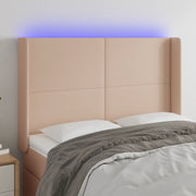 Testiera a LED Cappuccino 147x16x118/128 cm in Similpelle 3123863