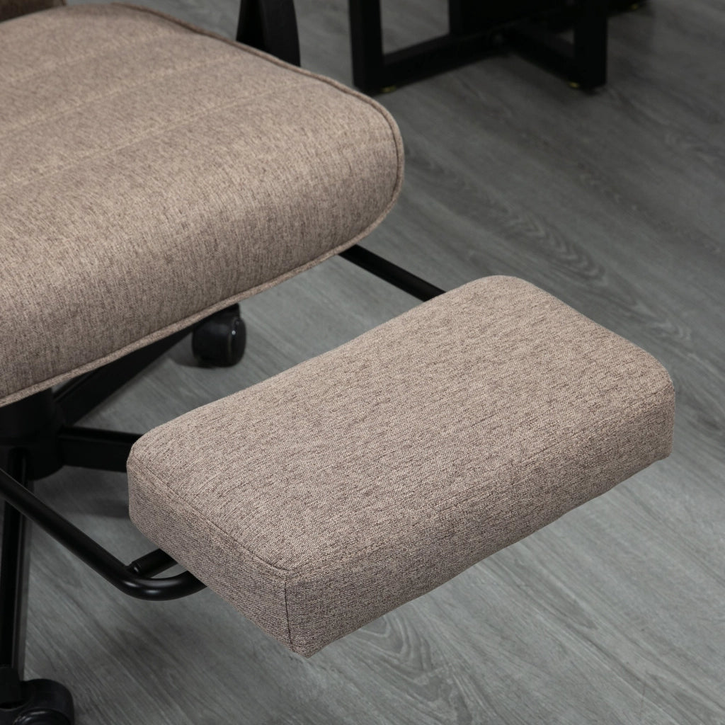 Sedia Poltrona da Ufficio Presidenziale 68x67x106-114 cm con Poggiapiedi Marrone