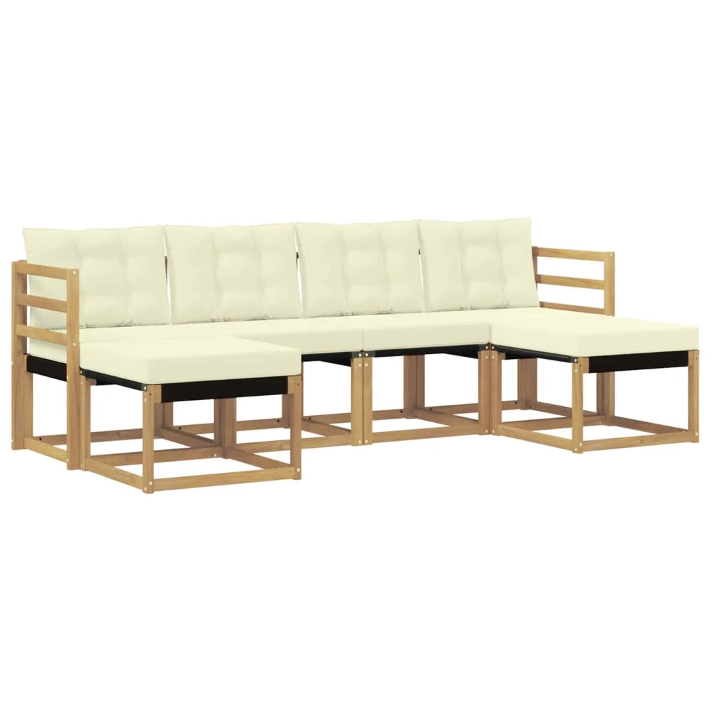 Set di divani da esterno 6 pz Bianco e Crema 3389728