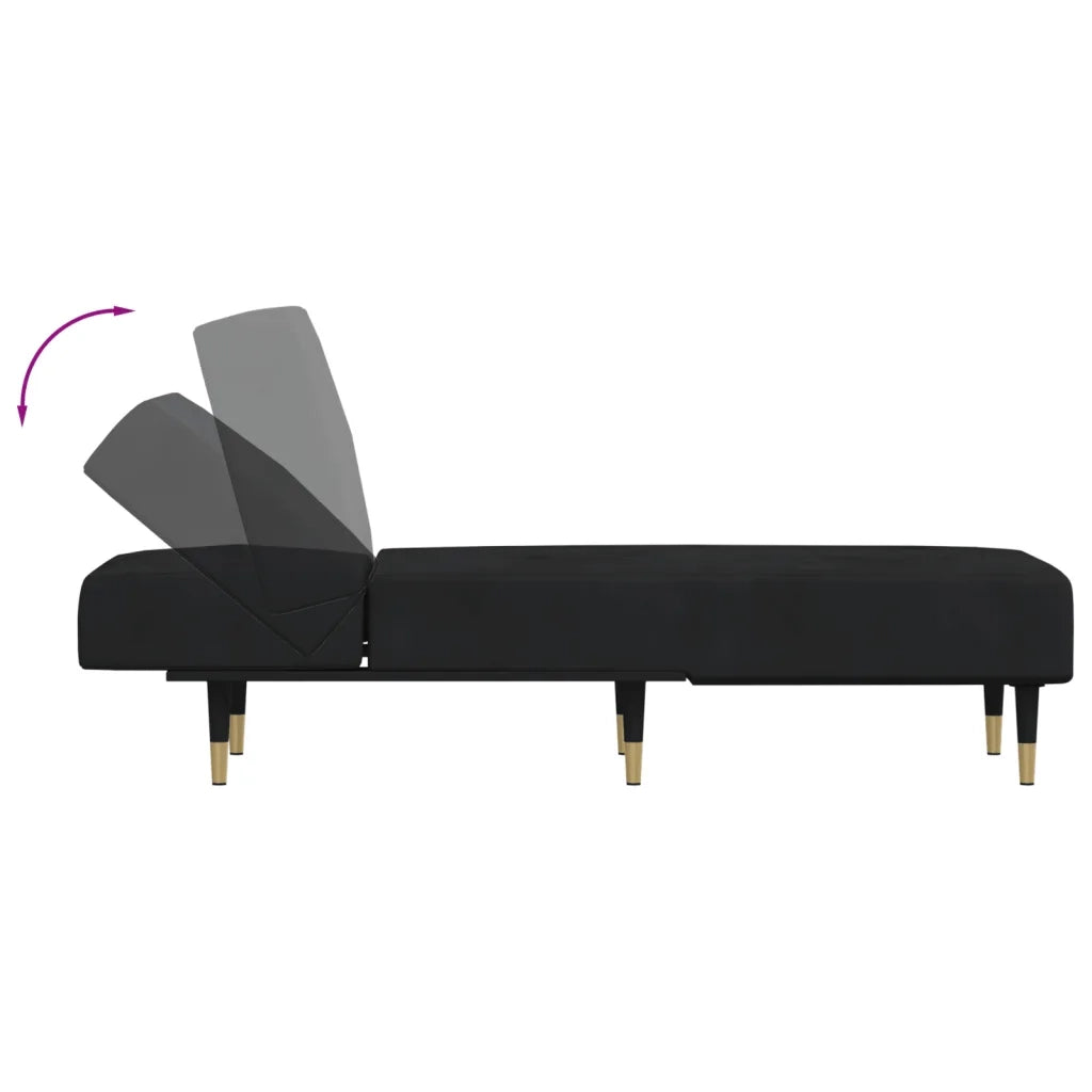 Chaise Longue in Velluto Nero 352805