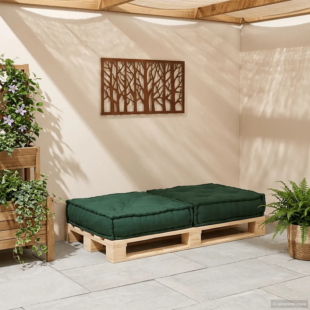 Pouf Modulare Verde 70x70x36 in Tessuto