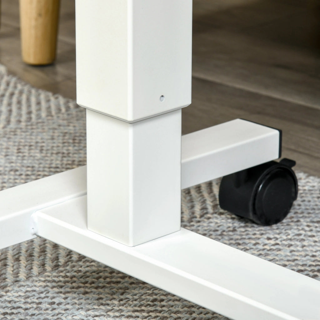 Scrivania lineare regolabile in altezza con ruote in acciaio per ufficio e studio; 65×48×70-110 cm