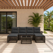 Set Divano da Giardino 7 pz Grigio polyrattan 3434912