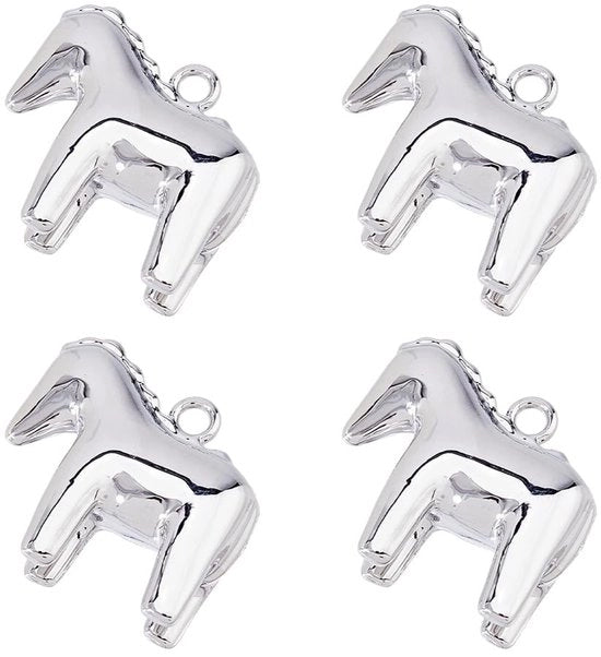 4 pezzi di appoggiatori 3D per gioielli in forma di cavallo