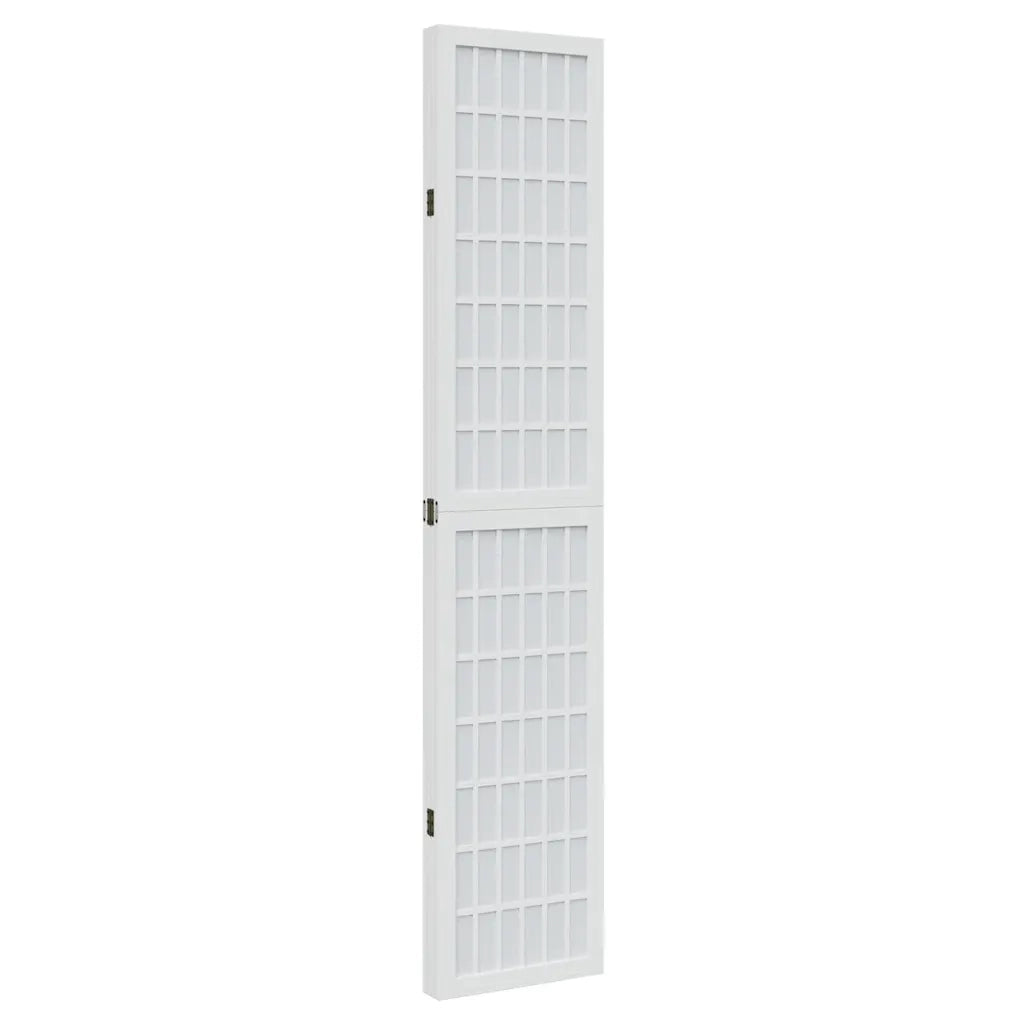 vidaXL Divisorio Ambienti 4Pannelli Bianco Legno Massello di Paulownia