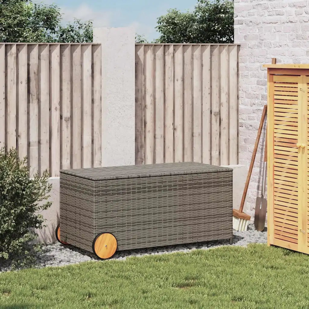 Contenitore da Giardino con Ruote Grigio 190L in Polyrattan CFW2445477