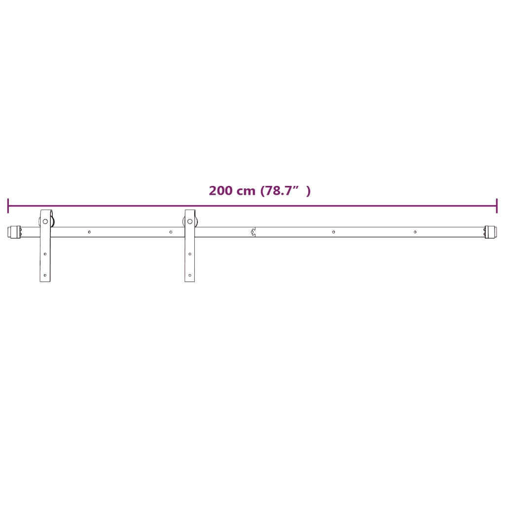 Kit Accessori per Porta Scorrevole 200 cm in Acciaio Bianco CFW7777694