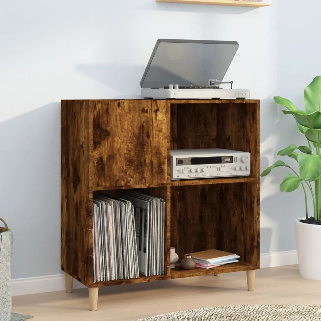 Mobile Porta Dischi Rovere Fumo 84,5x38x89 cm Legno Multistrato CFW9707845