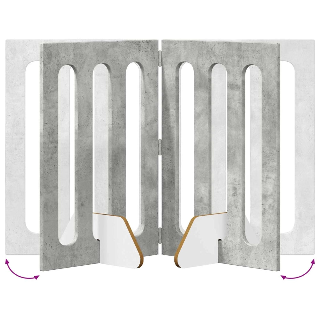 Recinto pieghevole per animali 4 pz Grigio Cemento CFW3635226
