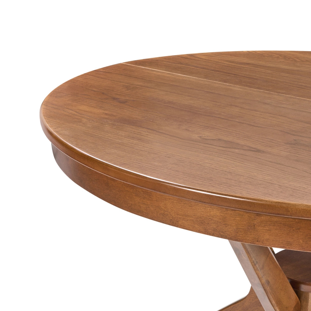 Tavolo da pranzo design retrò rovere scuro rotondo di ispirazione retrò design soggiorno sala da pranzo