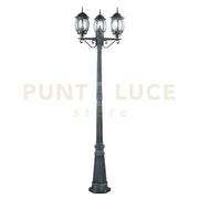 PALO SANTIAGO NERO E VERDE 3 LUCI ATTACCO E27 IP44 69X209CM