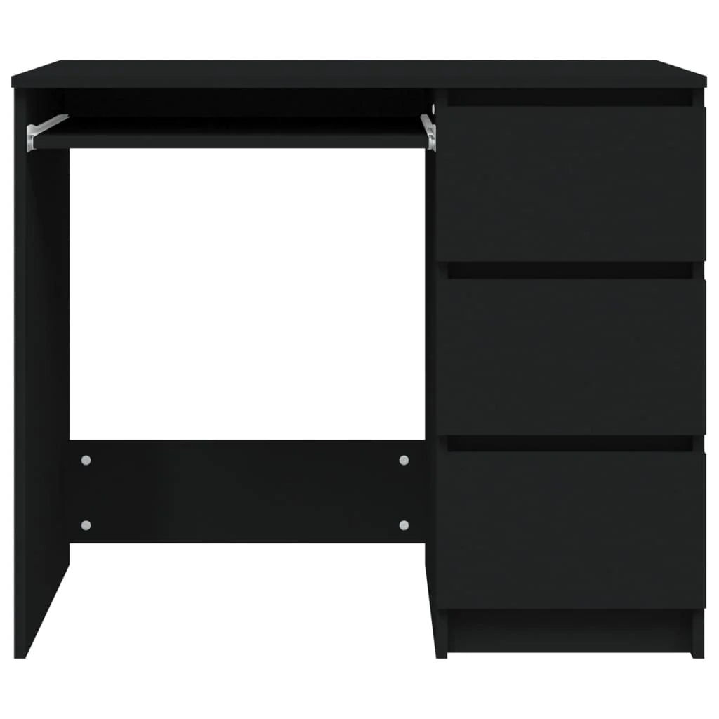 Scrivania tavolo postazione di lavoro mobile per computer studio 90 x 45 x 76 cm legno ingegnerizzato nero 02_0023925
