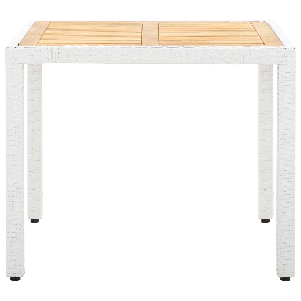 Set da Pranzo da Giardino 5 pz in Polyrattan Bianco cod mxl 34596
