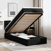 Letto Pouf con Materasso Nero 90x190 cm Similpelle 3311278