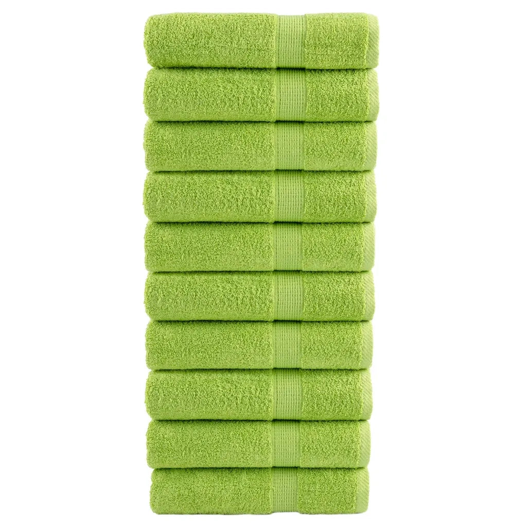 Asciugamani da Bagno SOLUND 10 pz Verdi 100x150cm 600 g/mÂ²
