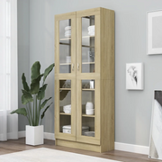 Armadietto con Vetrina Rovere 82,5x30,5x185,5cm in Truciolato