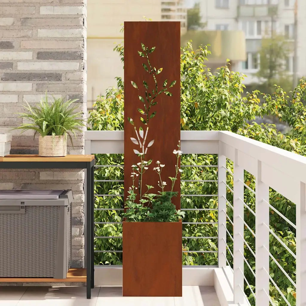 vidaXL Schermo per privacy in giardino Floreale Ruggine 32 x 140 cm
