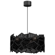 Lampadario Luminex Camo nero metallo 3xE27 Ø49,5 H110 cm