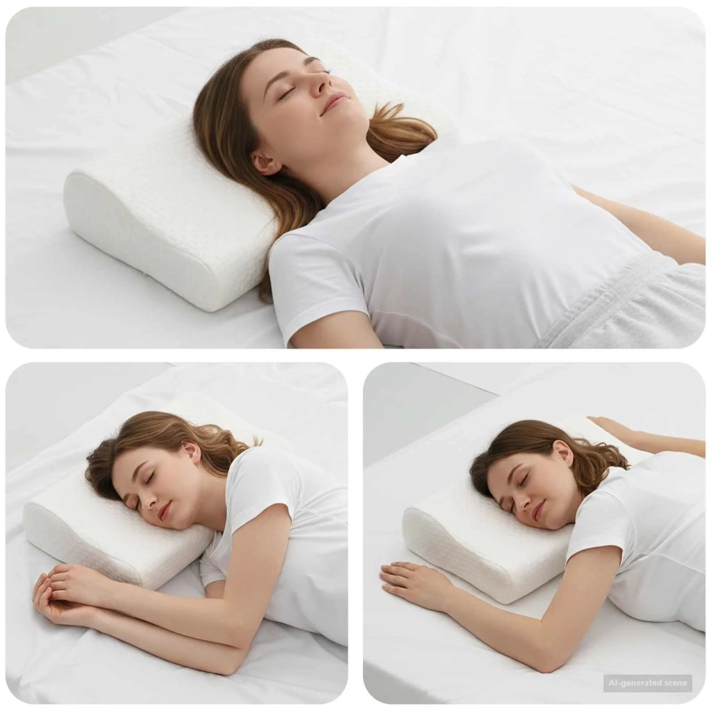 Cuscino da Letto Bianco 50 x 30 x 10,5 cm Schiuma Memory CFW9167605