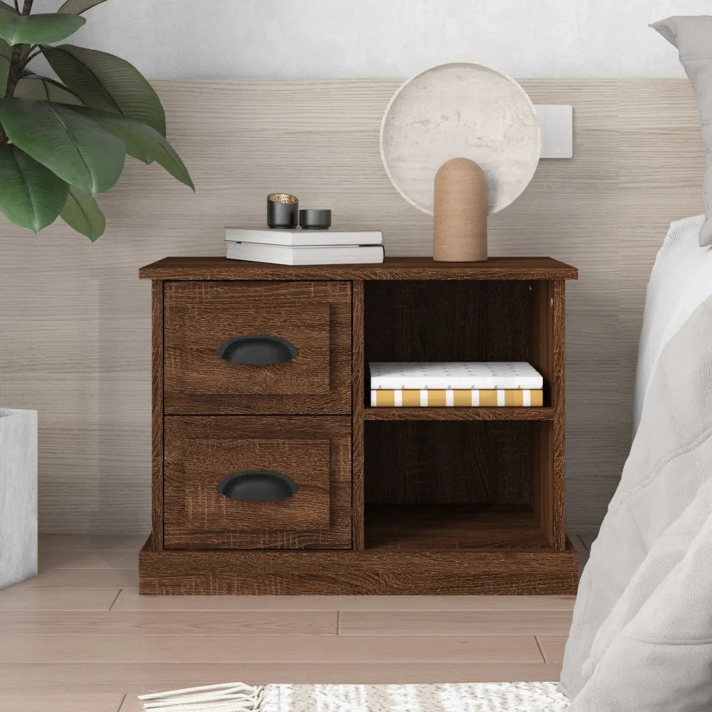 Comodino | Armadio da Notte | Mobiletto da notte Rovere Marrone 60x35,5x45 cm