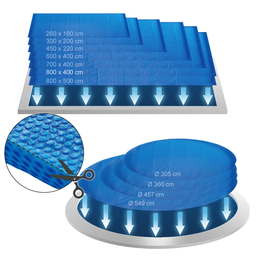 OK-Living Telo termico piscina Blu 800 cm Robusto telone My Solar da 400µ
