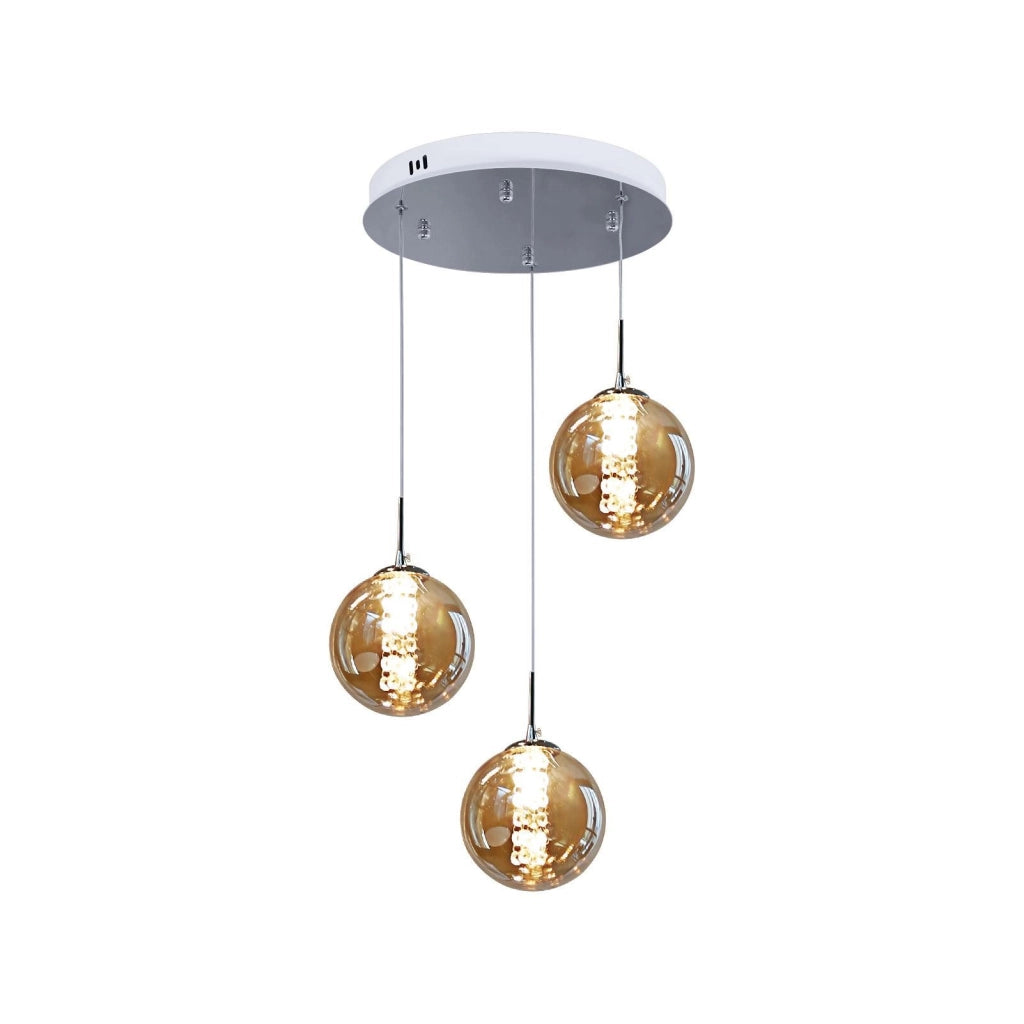 ZMH Lampada a sospensione a LED in vetro regolabile in altezza per illuminazione del soggiorno