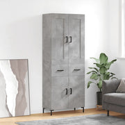 Credenza-Buffet-Armadio da cucina Grigio Cemento 69,5x34x180 cm in Legno Multistrato 164921