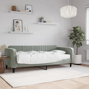 Divano Letto con Materasso Grigio Chiaro 90x200 cm in Velluto 3197039