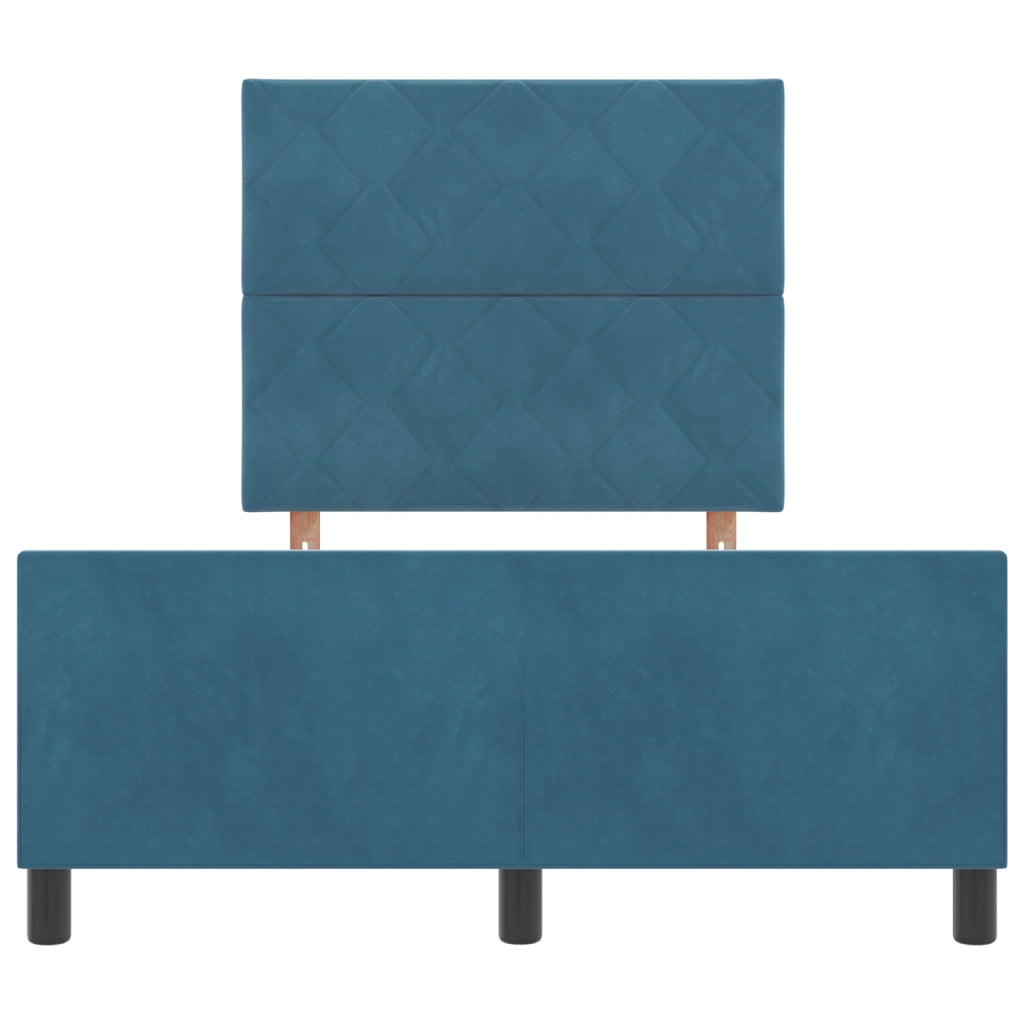 Rete Letto in Velluto Blu Scuro 120x190 cm