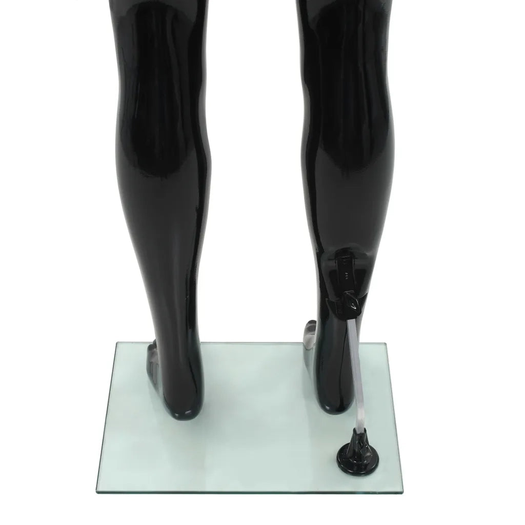 Manichino Uomo Figura Intera Base in Vetro 185 cm Nero Lucido CFW5321680