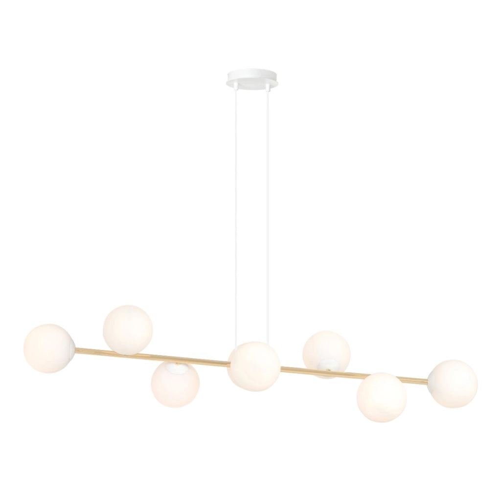 Lampadario Emibig Gravity 8xE14 bianco ottone 140cm