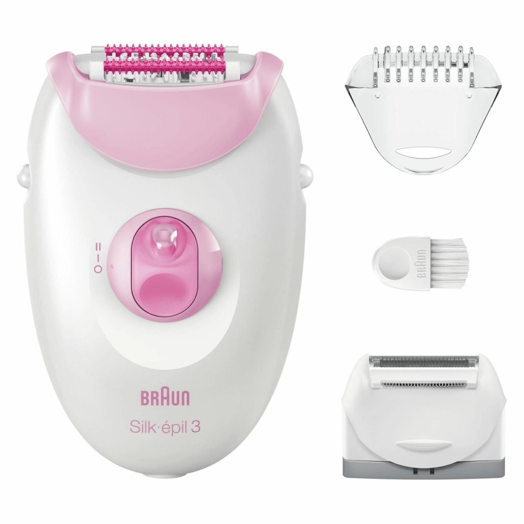 Braun Silk-épil 3 Epilatore Elettrico Donna , Epilatore Con Cavo Per Epilazione, Pelle Liscia Per Settimane, 3-031, Rosa