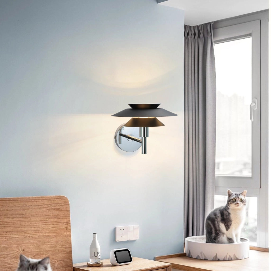 ZMH Lampada da parete nera per interni Design moderno G9 in metallo 25W